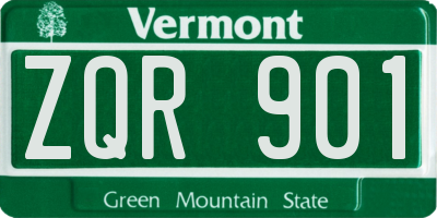 VT license plate ZQR901