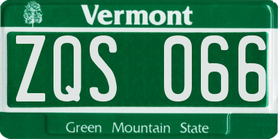 VT license plate ZQS066