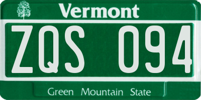 VT license plate ZQS094