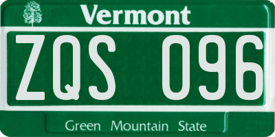VT license plate ZQS096