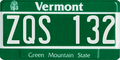 VT license plate ZQS132