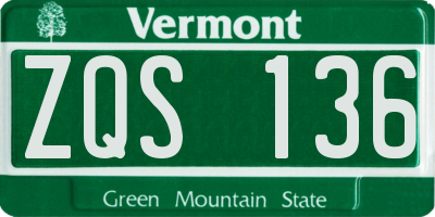 VT license plate ZQS136