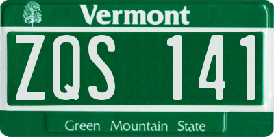 VT license plate ZQS141