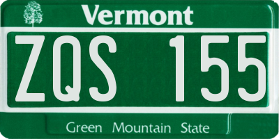 VT license plate ZQS155