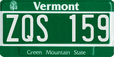 VT license plate ZQS159