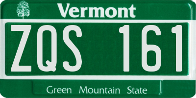 VT license plate ZQS161