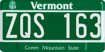 VT license plate ZQS163