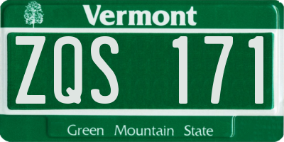 VT license plate ZQS171