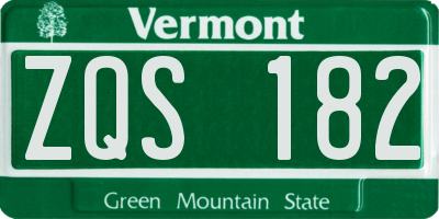 VT license plate ZQS182