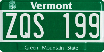 VT license plate ZQS199