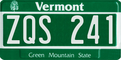 VT license plate ZQS241