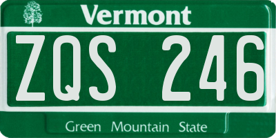 VT license plate ZQS246