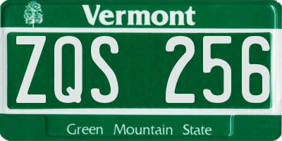 VT license plate ZQS256