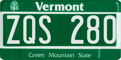 VT license plate ZQS280