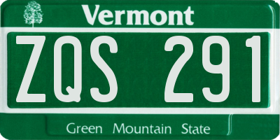 VT license plate ZQS291
