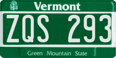 VT license plate ZQS293