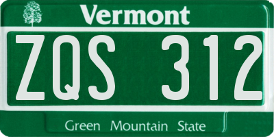 VT license plate ZQS312