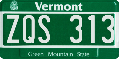 VT license plate ZQS313