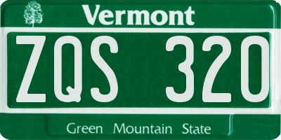 VT license plate ZQS320