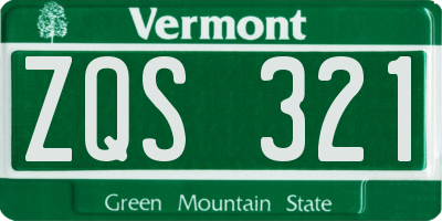 VT license plate ZQS321