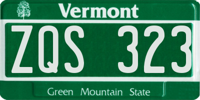 VT license plate ZQS323
