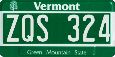 VT license plate ZQS324