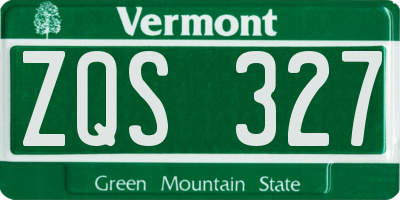 VT license plate ZQS327