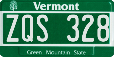 VT license plate ZQS328