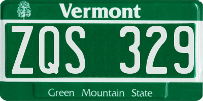VT license plate ZQS329