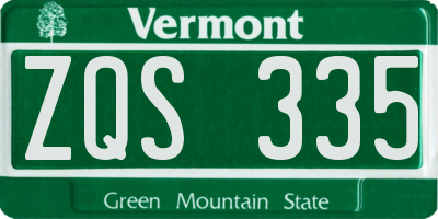 VT license plate ZQS335