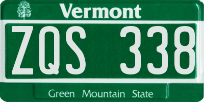 VT license plate ZQS338