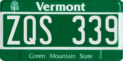 VT license plate ZQS339