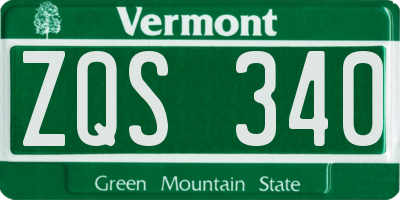 VT license plate ZQS340