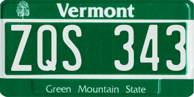 VT license plate ZQS343