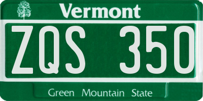 VT license plate ZQS350