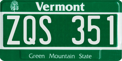 VT license plate ZQS351