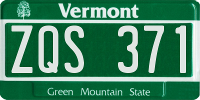 VT license plate ZQS371