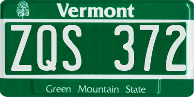 VT license plate ZQS372