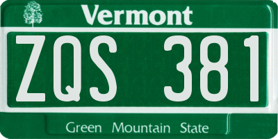 VT license plate ZQS381