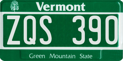 VT license plate ZQS390