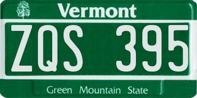 VT license plate ZQS395