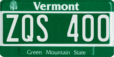 VT license plate ZQS400