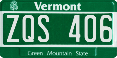 VT license plate ZQS406