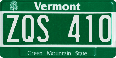 VT license plate ZQS410