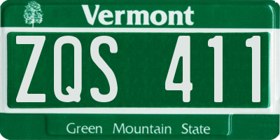 VT license plate ZQS411