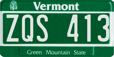 VT license plate ZQS413