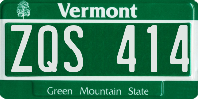VT license plate ZQS414