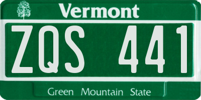 VT license plate ZQS441