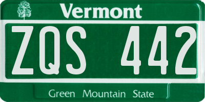 VT license plate ZQS442