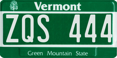 VT license plate ZQS444